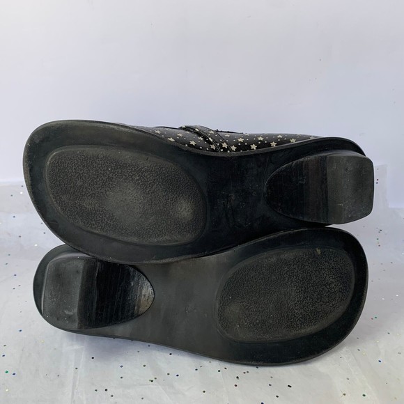 Very Volatile Black  Vegan Leather Chunky Style Star Print Mary Janes  Size 6.5 - Picture 12 of 14